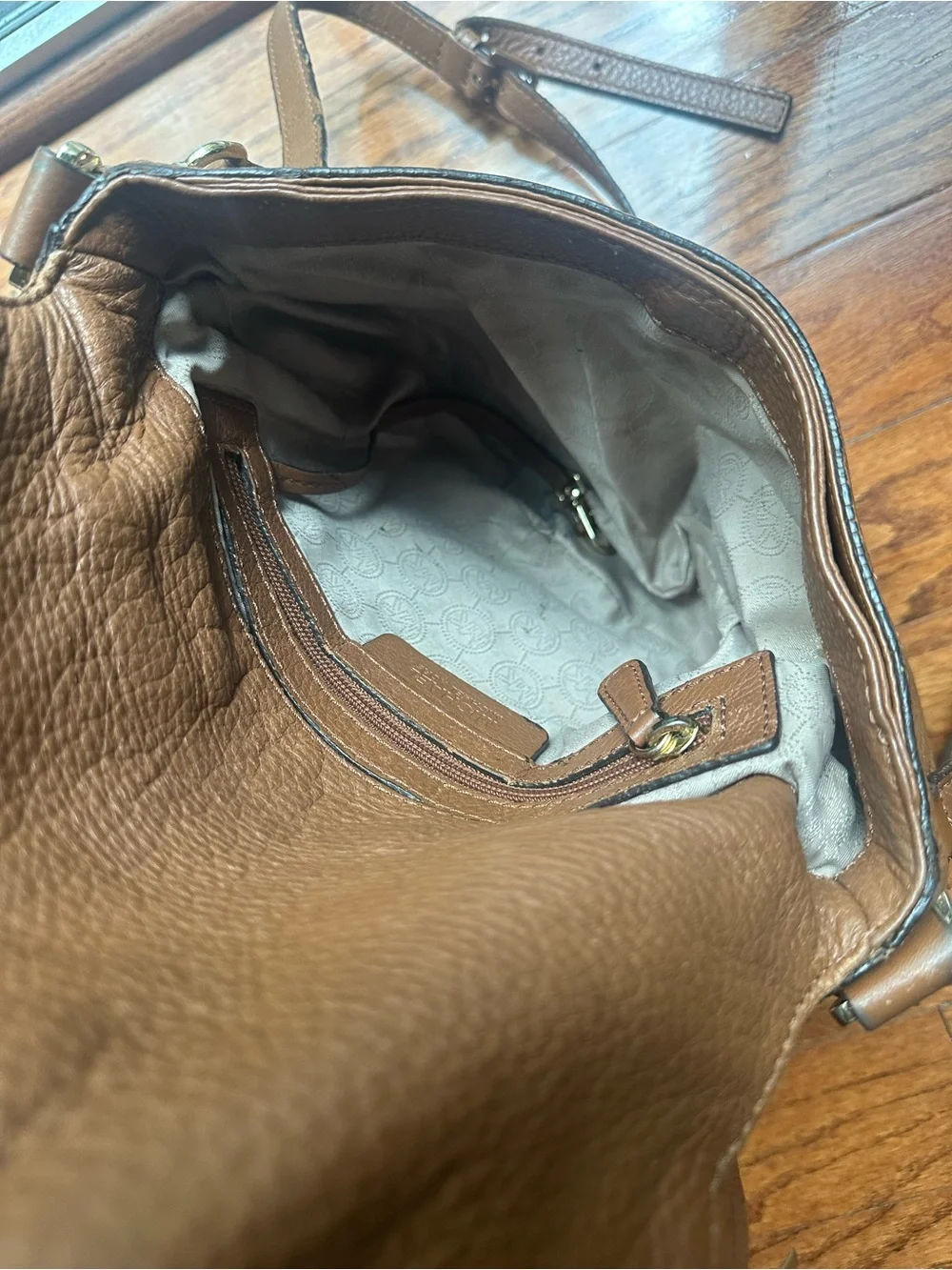 Michael Kors Cognac Leather Shoulder Bag with Tassel